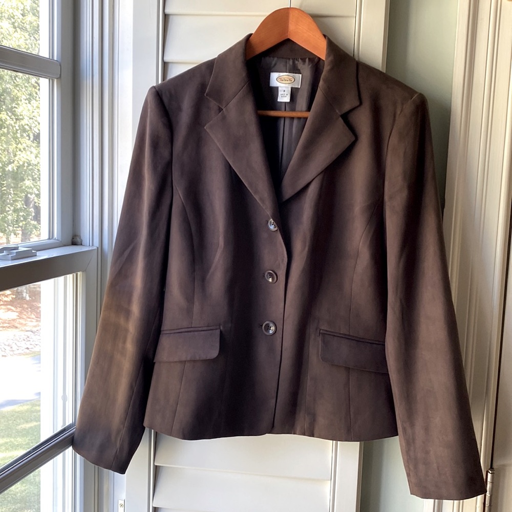 Talbots Brown Faux Suede Blazer/Jacket Women's Size 8